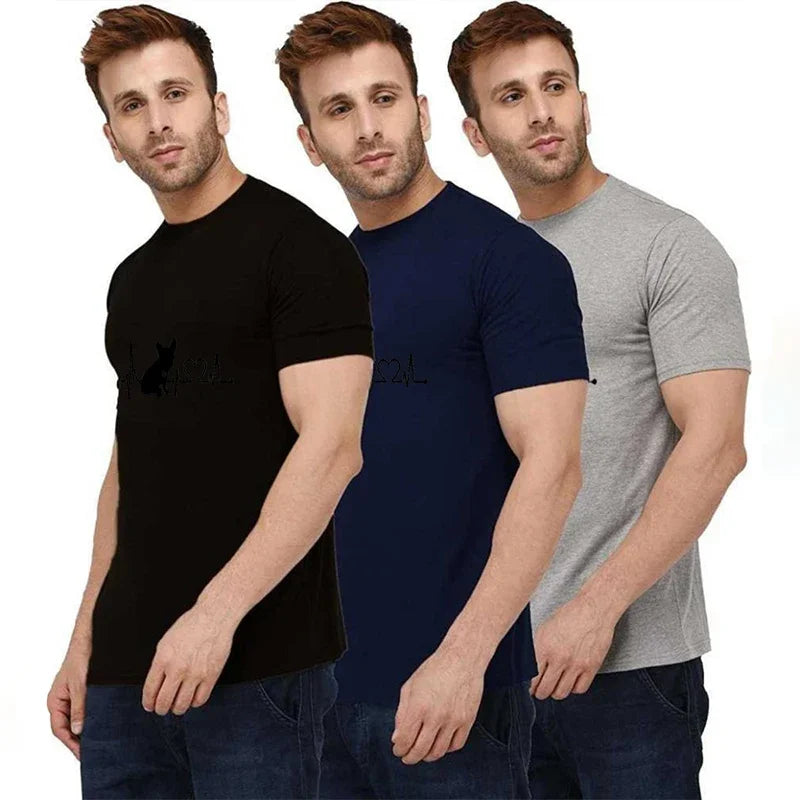 2025 Minimalist Office T-Shirt Men's Premium Pima Cotton Slim Fit Wrinkle-Resistant Business Casual Layering Base